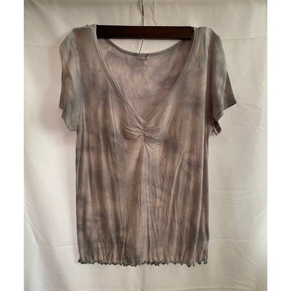 American Eagle Outfitters Tops - American Eagle Outfitters Soft & Sexy T Gray Tie Dye Size Medium